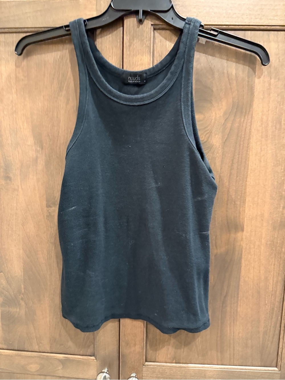 nuuds Black Ribbed Tank - Sleeveless Knit Top